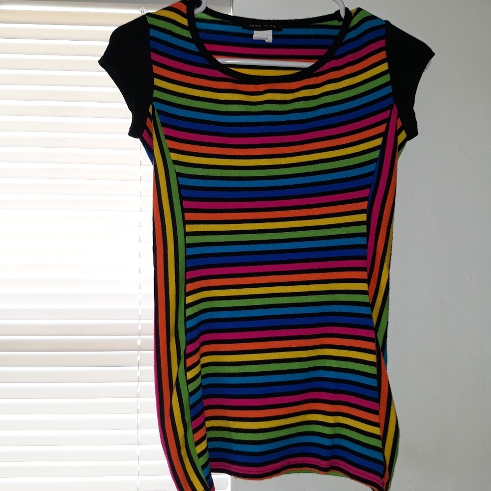 Rainbow Can't Miss crew top (M)